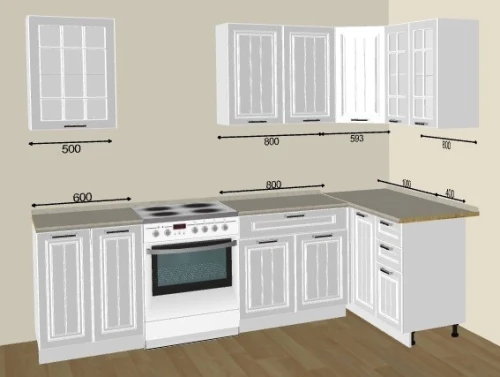 Угловая кухня Прага от Vivat-mebel на заказ 2.0х1.4 м. цвет белое дерево