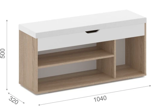 Тумба «Аризона» с нишей, Дуб сонома/Белый (вайт)