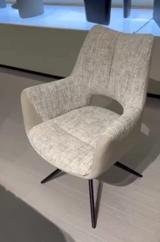 Стул ДАВЕН (DAVEN) 360 град, цвет КРЕМОВЫЙ RIELY-111 /  G1038-101, ткань  / ЛАТТЕ каркас, ®DISAUR