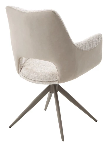 Стул ДАВЕН (DAVEN) 360 град, цвет КРЕМОВЫЙ RIELY-111 /  G1038-101, ткань  / ЛАТТЕ каркас, ®DISAUR