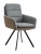 DC23071C Стул мягкий поворотный 360*с подлокот,Серый, каркас металл черный КВАДРАТ