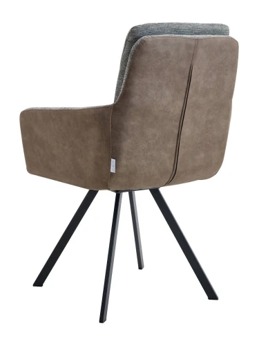 DC23071C Стул мягкий поворотный 360*с подлокот,Серый, каркас металл черный КВАДРАТ