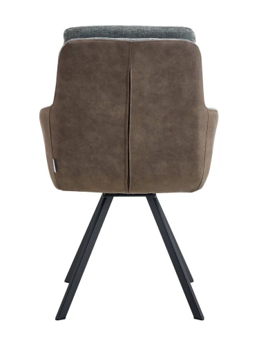 DC23071C Стул мягкий поворотный 360*с подлокот,Серый, каркас металл черный КВАДРАТ