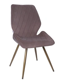 DC233 Стул мягкий поворотный 360, МОККО#M420-06 велюр, каркас металл, бронза КРУГЛЫЙ