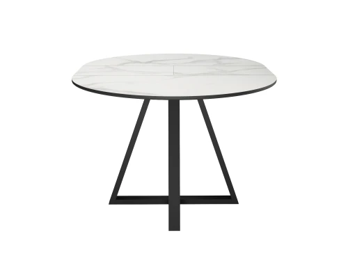 Стол DikLine SKZ100 d1000 Керамика Cristal Onyx Bianco Polished/подстолье черное/опоры черные (2 уп.)