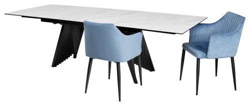 Стол IVAR 180 MARBLES KL-99 Белый мрамор, итальянская керамика, ®DISAUR