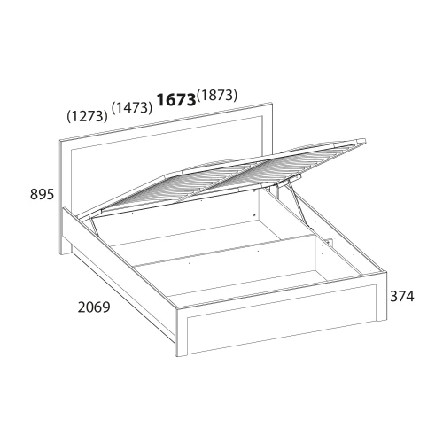 DOORSET, Кровать 160 с подъемником. Цвет ДУБ НАВАРРА
