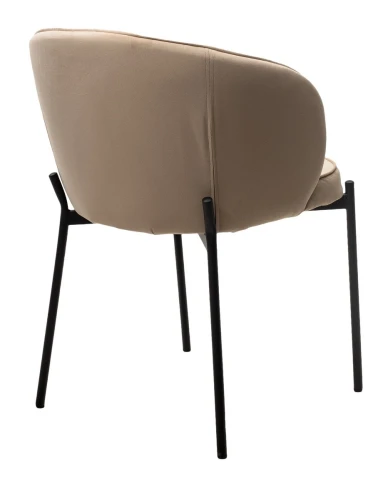 Стул ДЕНИ, цвет Velutto 05 Бежевый, велюр / черный каркас М-City