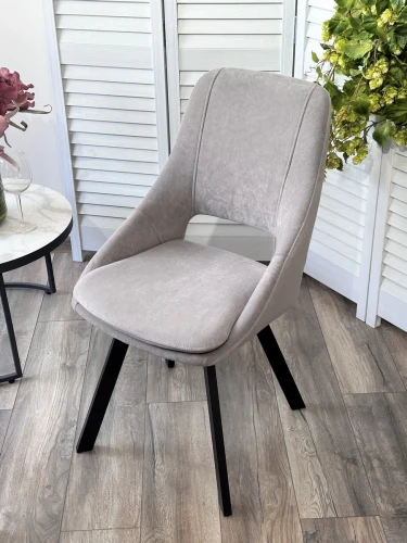 Стул ASP, 360 град. поворот. B22 Серый, велюр / черный каркас, М-City