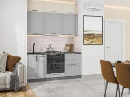 Кухонный гарнитур Сканди-06 Cream Silkwood/Grey Silkwood