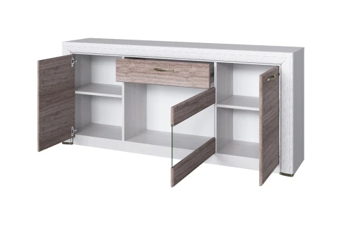 Тумба RTV 1V2D1S, OLIVIA, цвет вудлайн крем/дуб анкона