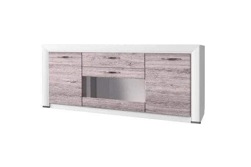 Тумба RTV 1V2D1S, OLIVIA, цвет вудлайн крем/дуб анкона