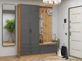 Готовая прихожая Стиль-03 Stormy Silkwood Дуб Вотан