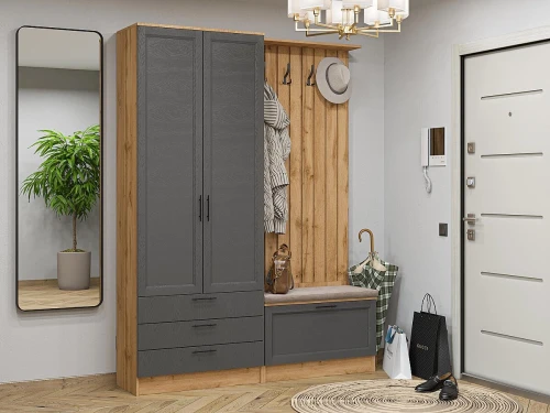 Готовая прихожая Стиль-03 Stormy Silkwood Дуб Вотан