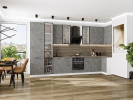 Кухонный гарнитур Флэт-05 Temple Stone 2S Белый