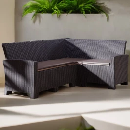 Угловой диван под ротанг Калифорния “California“ 240х136 см арт.80497-1П с подушками