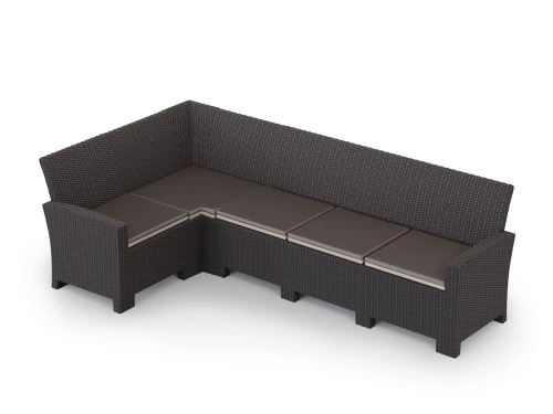 Угловой диван под ротанг Калифорния “California“ 240х136 см арт.80497-1П с подушками