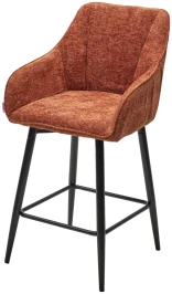 Полубарный стул ERYK 180 град. поворот. 3018-09 терракотовый, шенилл / черный каркас (H=67), ®DISAUR Полубарный стул ERYK 180 град. поворот. 3018-09 терракотовый, шенилл / черный каркас (H=67), ®DISAUR