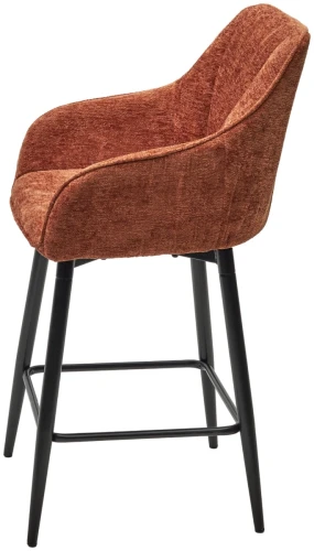 Полубарный стул ERYK 180 град. поворот. 3018-09 терракотовый, шенилл / черный каркас (H=67), ®DISAUR
