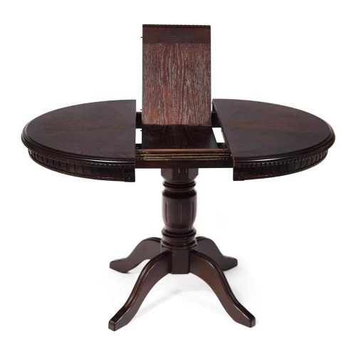 Стол STEFANO круглый бук, мдф, D90+30x77см, Tobacco