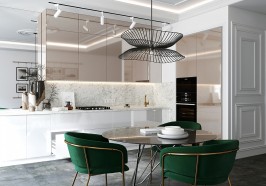 Модульная кухня Эстетик 4200 Сиена/Магнолия МДФ прямая