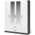 Шкаф «Чикаго» 4д2ящ (с зеркалами) Антрацит/Белый