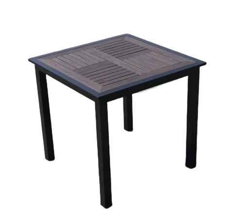 Алюминиевый квадратный стол  80*80 ПОЛИВУД-1 «POLYWOOD-1» цвет каштан арт.1024