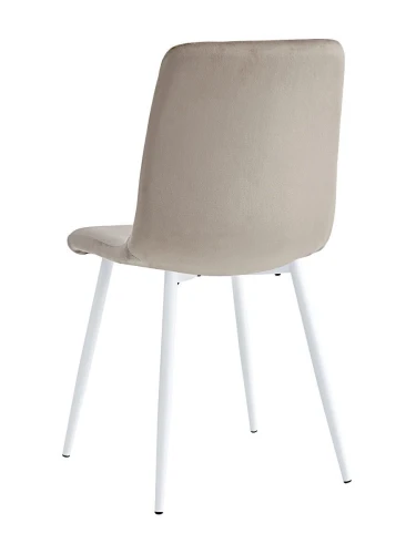 DC209 Стул мягкий, МОККО#G62-13 велюр, каркас металл белый КРУГЛЫЙ