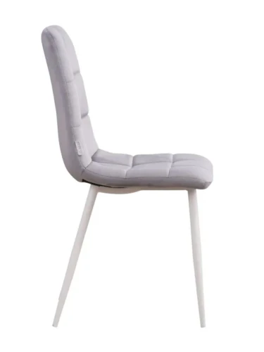 DC209 Стул мягкий, МОККО#G62-13 велюр, каркас металл белый КРУГЛЫЙ