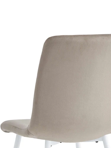 DC209 Стул мягкий, МОККО#G62-13 велюр, каркас металл белый КРУГЛЫЙ