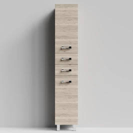 Пенал Орландо 35 напольный,Дубослив ореховый светлый ПВХ 3445. правый, бельевая корзина