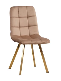 C919/DC809 Стул мягкий, КАРАМЕЛЬ#h11 велюр, каркас металл золото КВАДРАТ