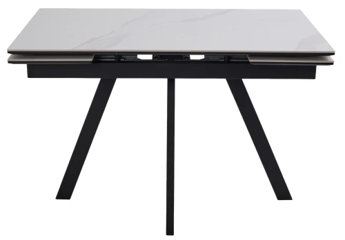 Стол НЕО-2 115 MATTE БЕЛЫЙ МРАМОР, керамика / Черный каркас, М-City