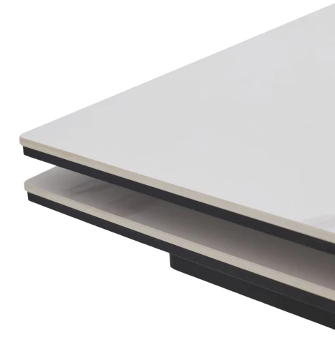 Стол НЕО-2 115 MATTE БЕЛЫЙ МРАМОР, керамика / Черный каркас, М-City