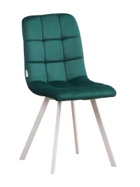 C919/DC809 Стул мягкий, ИЗУМРУД#h56 велюр, каркас металл белый КВАДРАТ