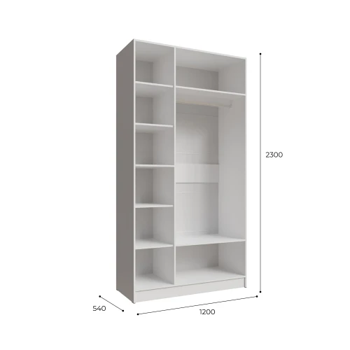 Распашной шкаф с зеркалом Мадрид 1.2, белый