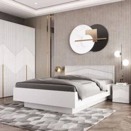 Спальня «Оливия» КМК 0971, белый/ясень белый текстурный