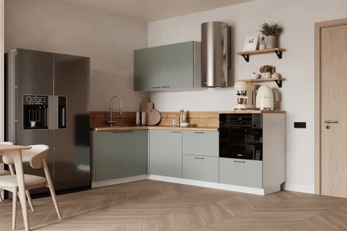 Готовая кухня КГ Угловой 1500х2400 (без пм) Эмаль, Олива  Арника РМ в.2