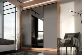 Шкаф-купе Альянс 2,0 м, Графит, Дуб крафт