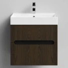 Тумба Бонум, 60 подвесной, Дуб цвет 14 Vodok с раковиной в комплекте