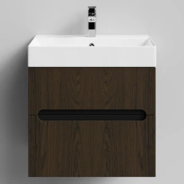Тумба Бонум, 60 подвесной, Дуб цвет 14 Vodok с раковиной в комплекте