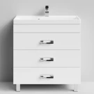 Тумба Орландо 80 напольный, белый глянец Vodok с раковиной в комплекте