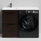 Тумба Смайл 110 напольный, под стиральную машину, левая, Палисандр ПВХ 43101 Vodok с раковиной в комплекте Тумба Смайл 110 напольный, под стиральную машину, левая, Палисандр ПВХ 43101 Vodok с раковиной в комплекте