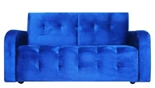 Диван  Оксфорд  90х170 велюр синий
