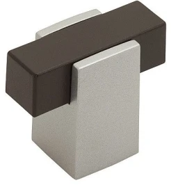 Ручка кнопка мебельная К-14 Дуб венге (36)/Металлик 18*38*32