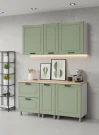 Готовый кухонный гарнитур МК Аленушка 1,6м в.4 Астра Фисташка,скоба черный,сонома