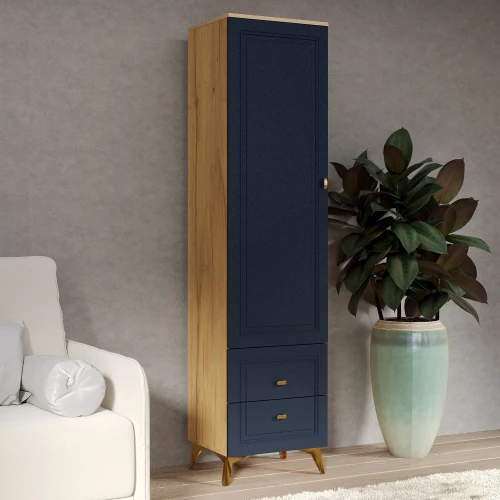 Шкаф-пенал Вега Сапфир, темно-синий