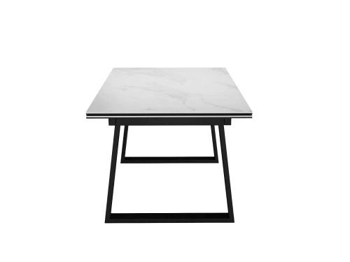 Стол DikLine DKZ160 Керамика Tianshan White (белый полуглянец)/подстолье черное/опоры черные (2 уп.)