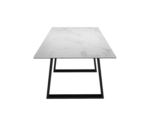Стол DikLine DKZ160 Керамика Tianshan White (белый полуглянец)/подстолье черное/опоры черные (2 уп.)