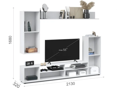 Стенка «Нео», Белый/Ателье светлый